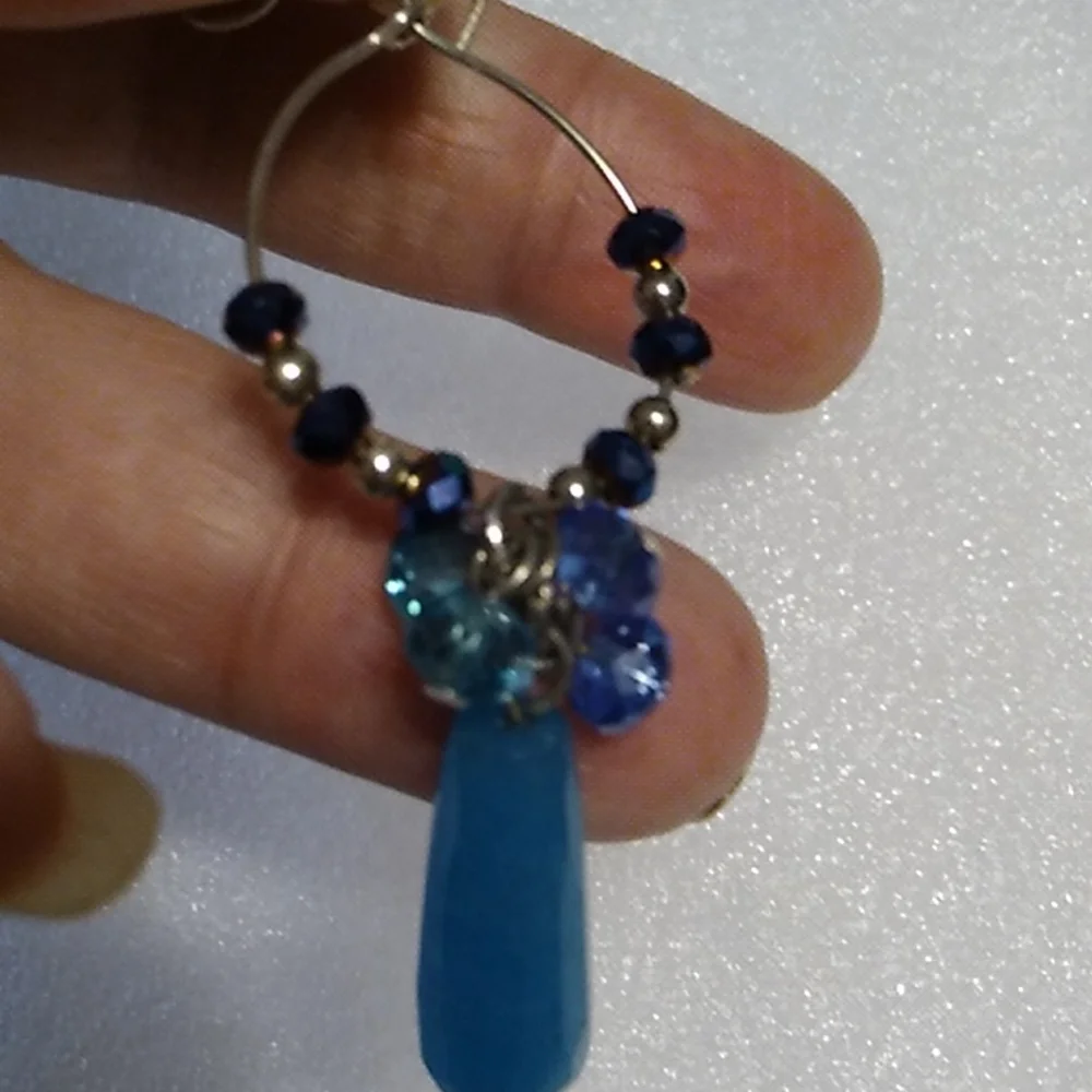 Nwt Blue Crystal Earrings - Picture 4 of 5